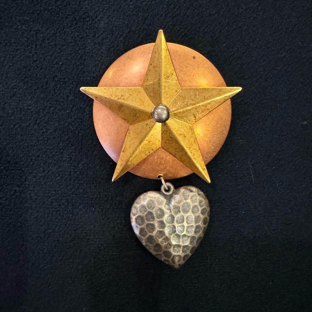Star Heart Artisan Brooch
